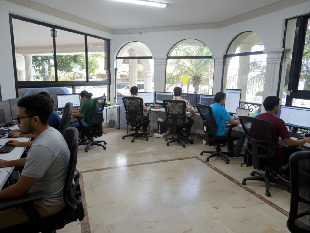 Intellisys Coworkers collaborating in a modern office